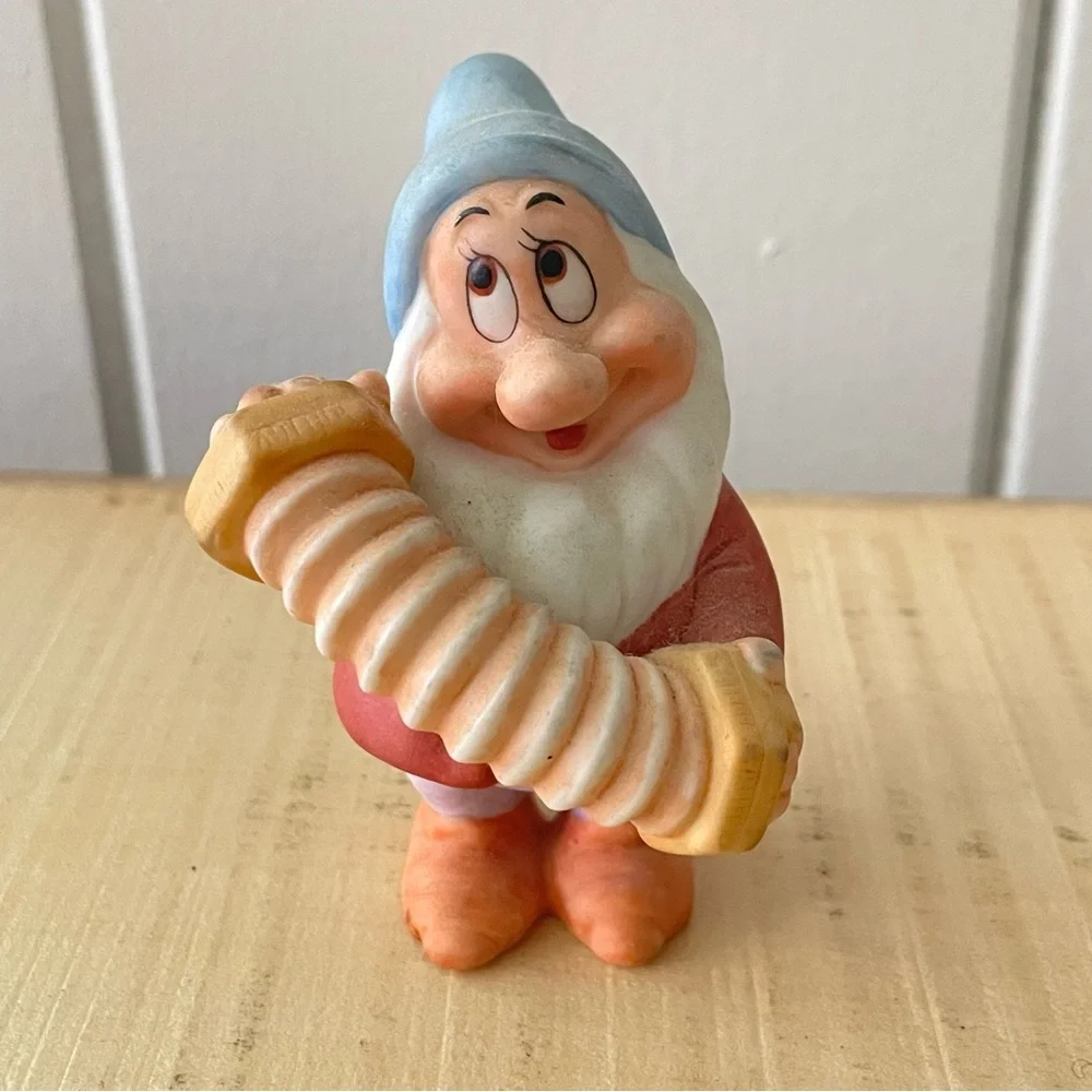 $15 SALE Vintage Disney Bashful Musician Collectible Ceramic Figurine Snow White
